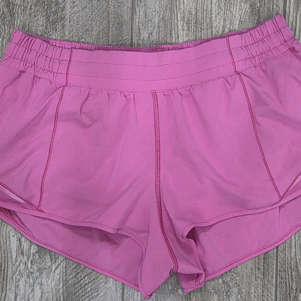 Lululemon Hotty Hot, Sonic Pink - 2.5 inch inseam, Size 12 Used.